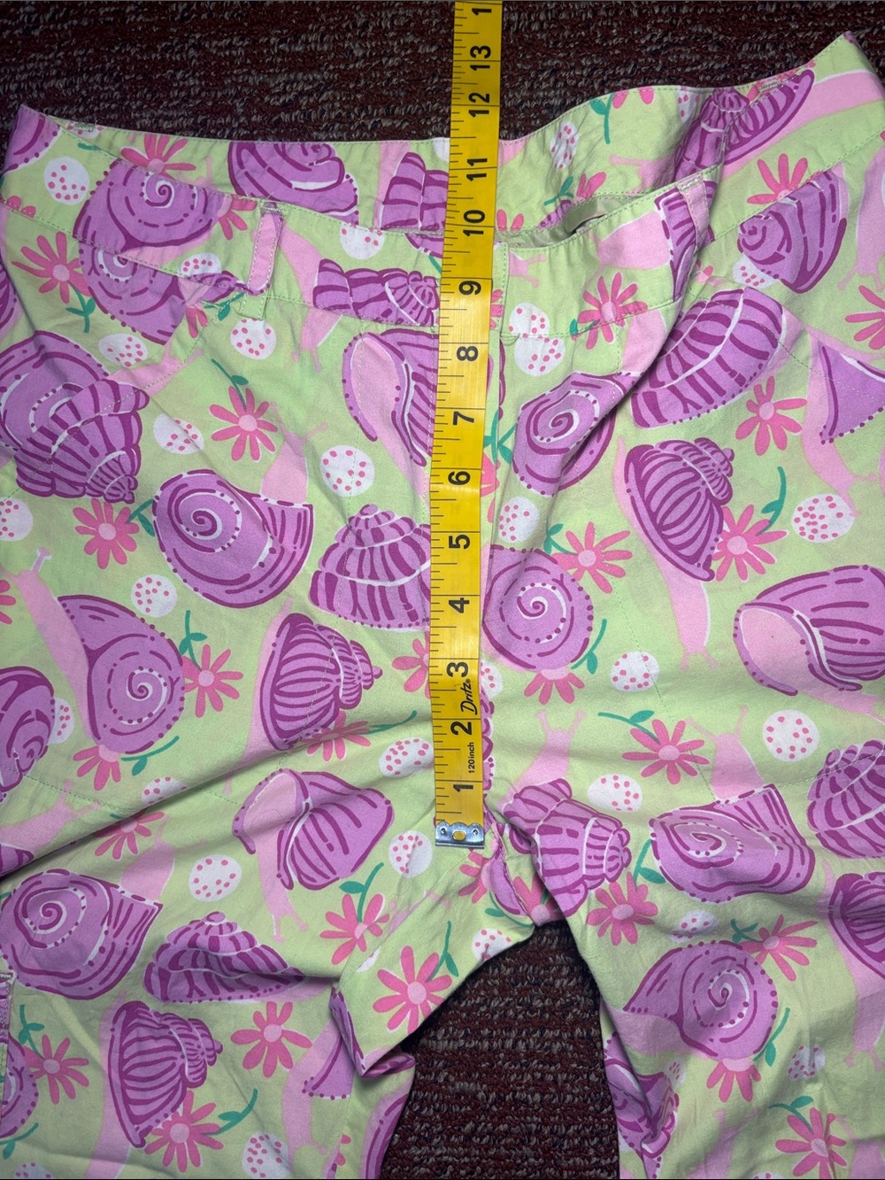 Vintage Y2K Lily Pulitzer snail pant pastel printed cropped cotton capri summer - Picture 8 of 11